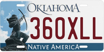 OK license plate 360XLL