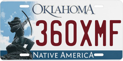 OK license plate 360XMF