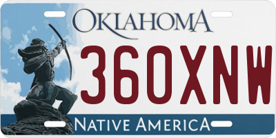 OK license plate 360XNW