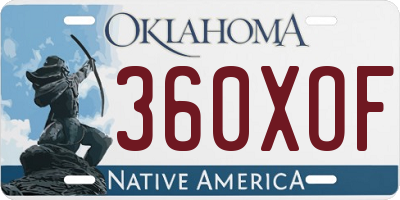 OK license plate 360XOF