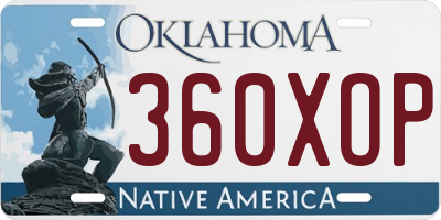 OK license plate 360XOP