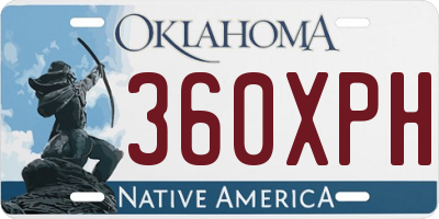 OK license plate 360XPH