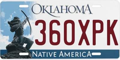 OK license plate 360XPK