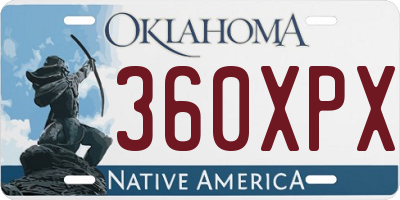 OK license plate 360XPX