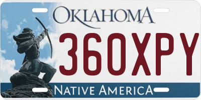 OK license plate 360XPY