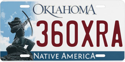 OK license plate 360XRA