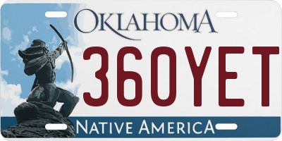 OK license plate 360YET