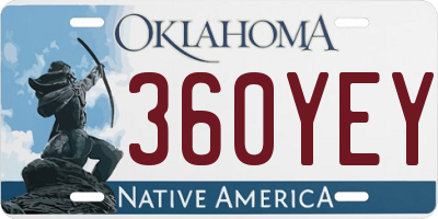 OK license plate 360YEY