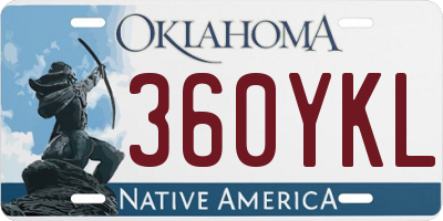 OK license plate 360YKL