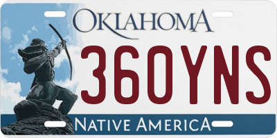 OK license plate 360YNS