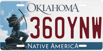 OK license plate 360YNW