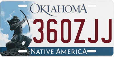 OK license plate 360ZJJ