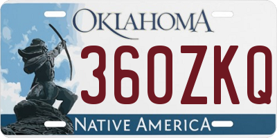 OK license plate 360ZKQ