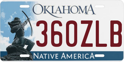 OK license plate 360ZLB