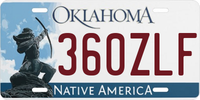 OK license plate 360ZLF