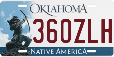 OK license plate 360ZLH