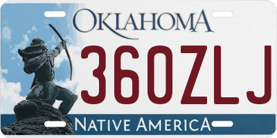 OK license plate 360ZLJ