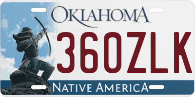 OK license plate 360ZLK