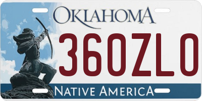 OK license plate 360ZLO