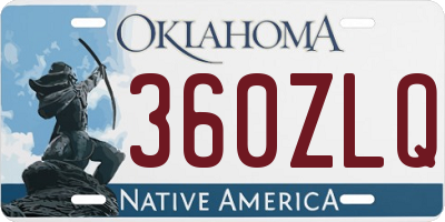 OK license plate 360ZLQ