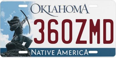 OK license plate 360ZMD