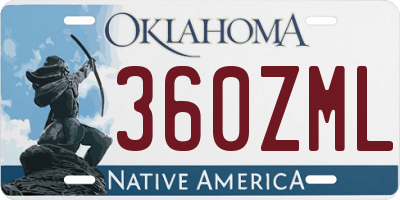 OK license plate 360ZML