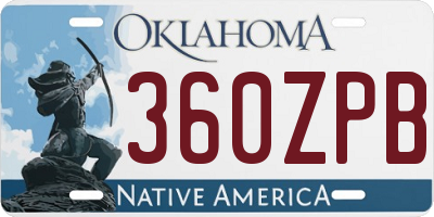 OK license plate 360ZPB