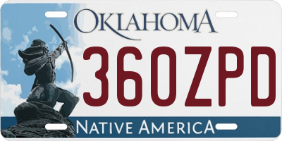 OK license plate 360ZPD