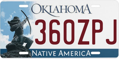 OK license plate 360ZPJ
