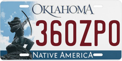 OK license plate 360ZPO