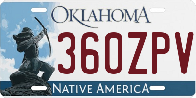 OK license plate 360ZPV