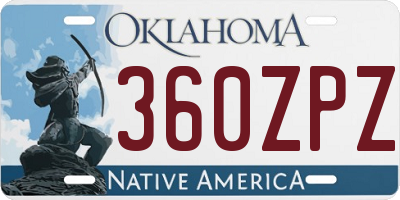 OK license plate 360ZPZ