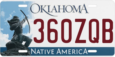OK license plate 360ZQB