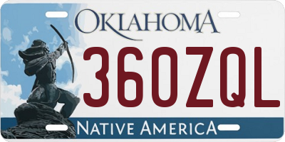 OK license plate 360ZQL