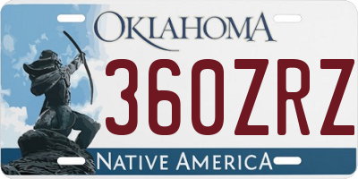 OK license plate 360ZRZ