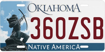 OK license plate 360ZSB