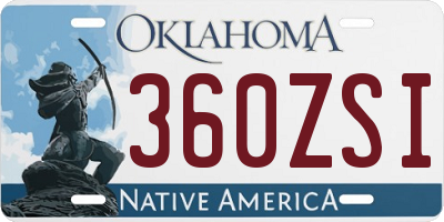 OK license plate 360ZSI