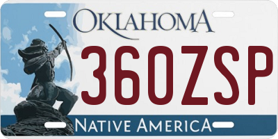 OK license plate 360ZSP