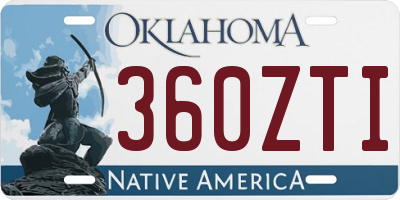 OK license plate 360ZTI