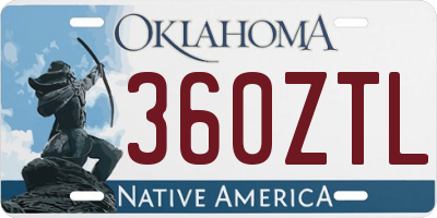 OK license plate 360ZTL