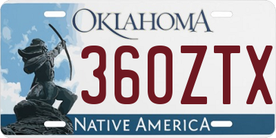 OK license plate 360ZTX