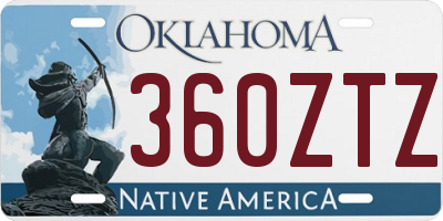 OK license plate 360ZTZ