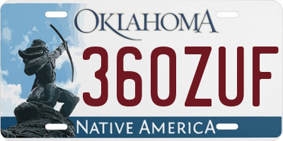 OK license plate 360ZUF