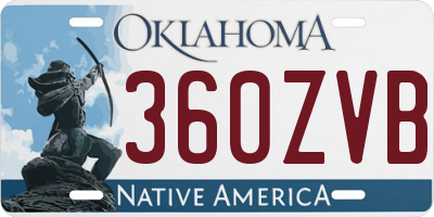 OK license plate 360ZVB