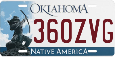 OK license plate 360ZVG