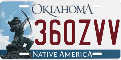 OK license plate 360ZVV