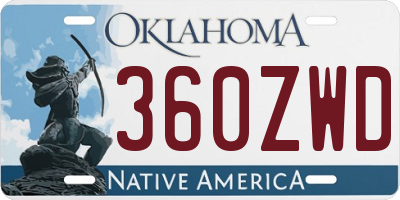 OK license plate 360ZWD
