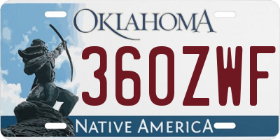 OK license plate 360ZWF