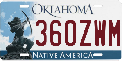 OK license plate 360ZWM