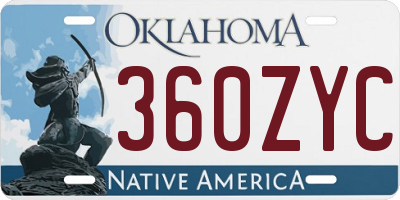 OK license plate 360ZYC